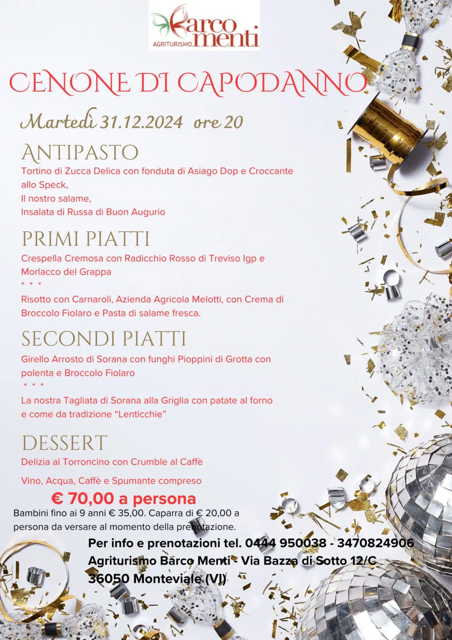 Cenone Di Capodanno All'Agriturismo Barco Menti 1 Capodanno